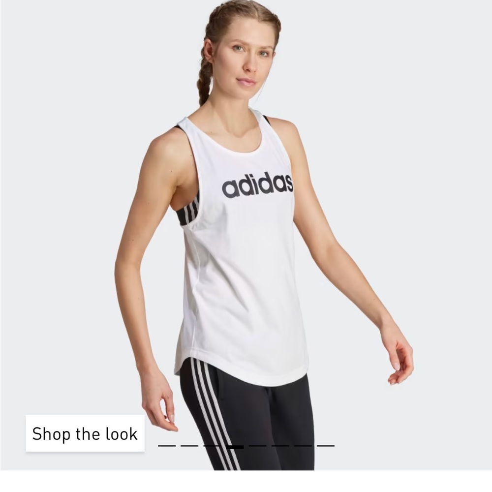 Adidas white tank top, size small. Never worn